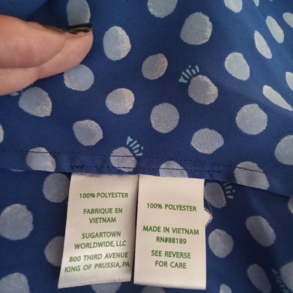 Lilly pulitzer Langston pocket dot royal purple women's blouse SZ small - Picture 7 of 10